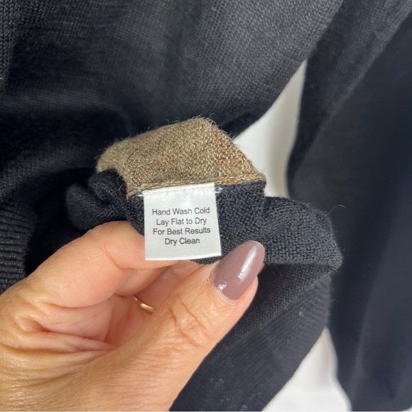 PRONTO UOMO Men's Wool Blend Graphic Sweater Pullover Crewneck Black Brown L 90s - Picture 8 of 8